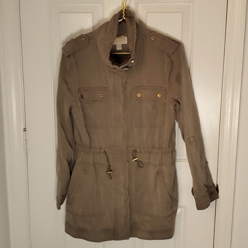 Michael Kors Womens Anorak Utility Zipper & Snap Jacket with Gold Hardware - Picture 2 of 7